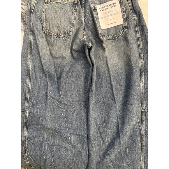 Good American Jeans Womens 8 Good Extreme Barrel High Rise Wide Leg Denim NWT - Picture 7 of 16